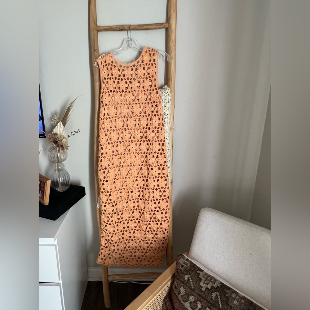 Zara Crochet Orange Dress